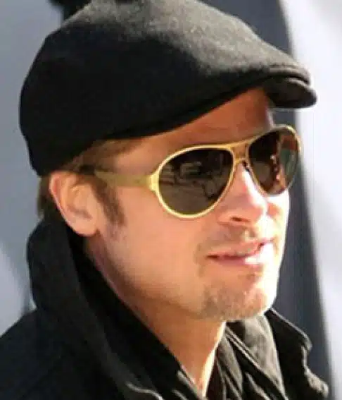 Brad Pitt wearing ic! berlin golden frame sunglasses