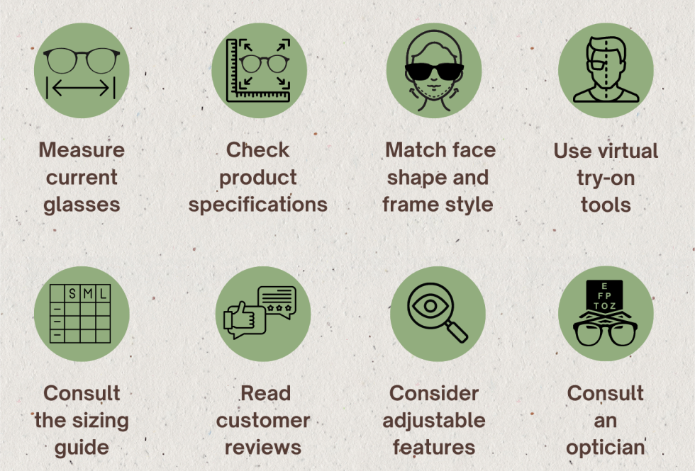 How to Determine the Right Size and Fit for ic! berlin Glasses When Buying Online infographic