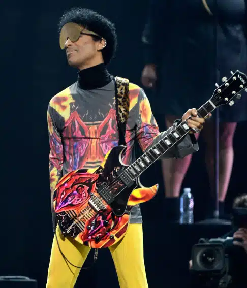 Prince wearing custom ic! berlin glasses side view