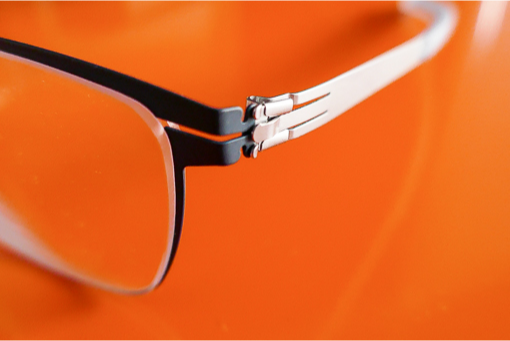 The innovative patented screwless hinge on ic! berlin eyeglasses