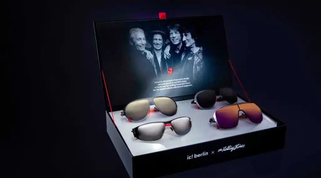 Unique collection of ic! Berlin x Rolling Stones sunglasses