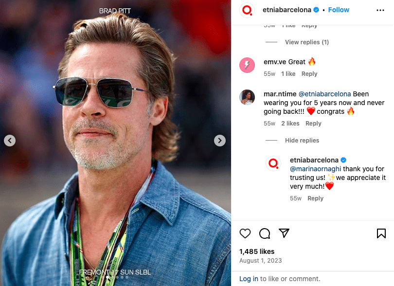 brad pitt fremont sunglasses instagram