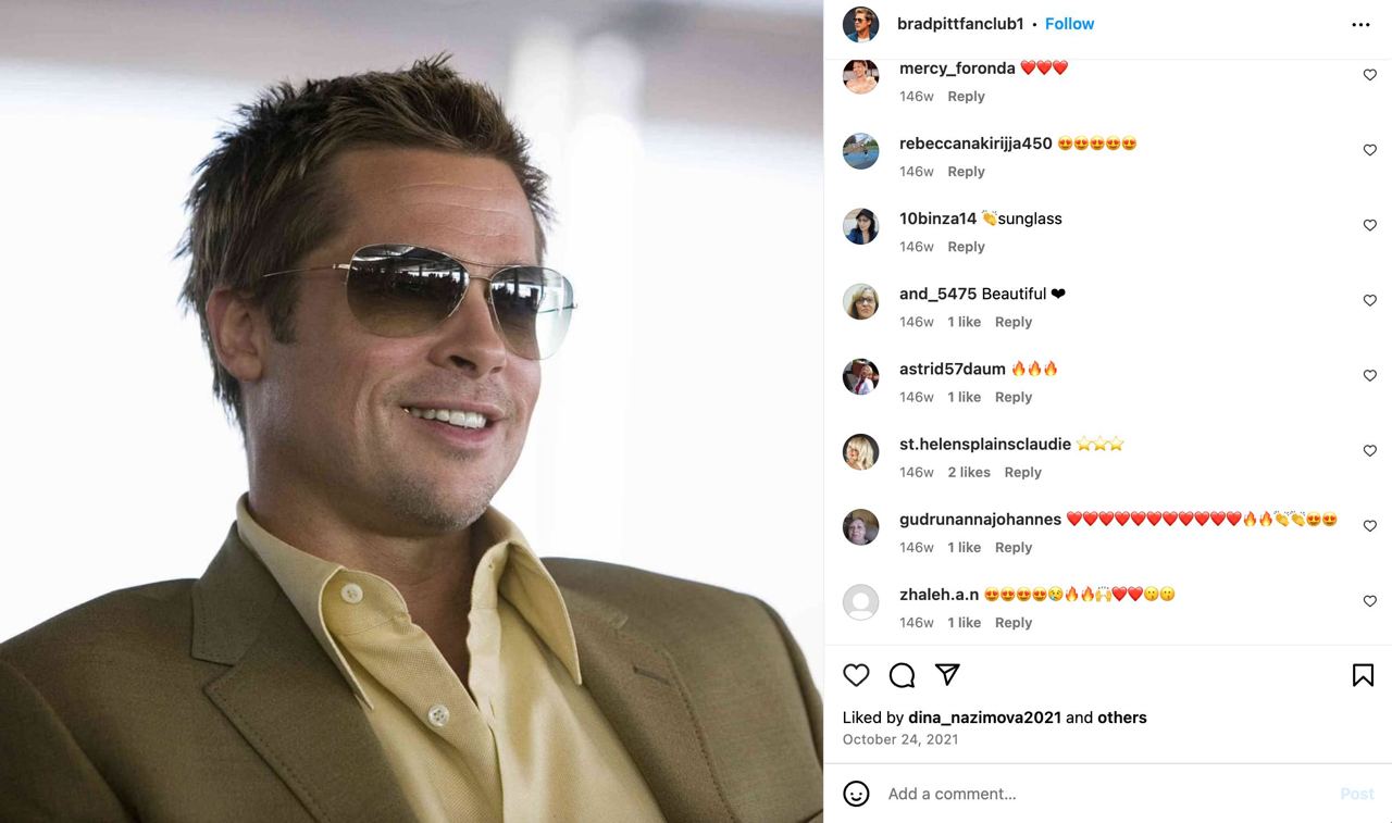 brad pitt strummer shades instagram