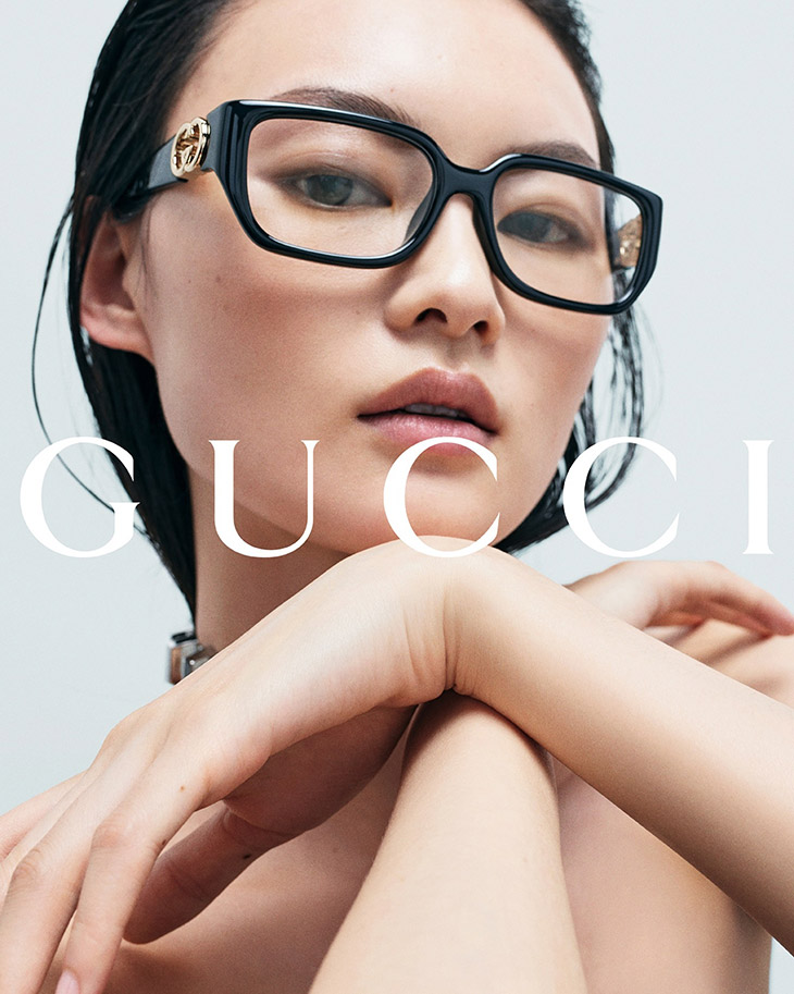 women black eyeglasses from the brand gucci