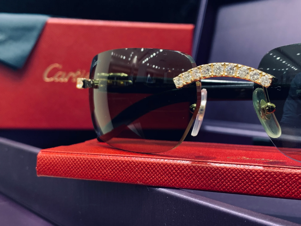 Cartier 5 carat Diamond Sunglasses Black Horn