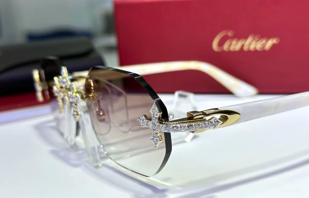 Cartier luxury diamond glasses