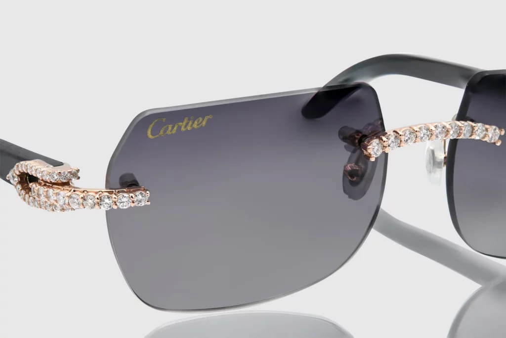 Glasses with diamonds by Cartier 