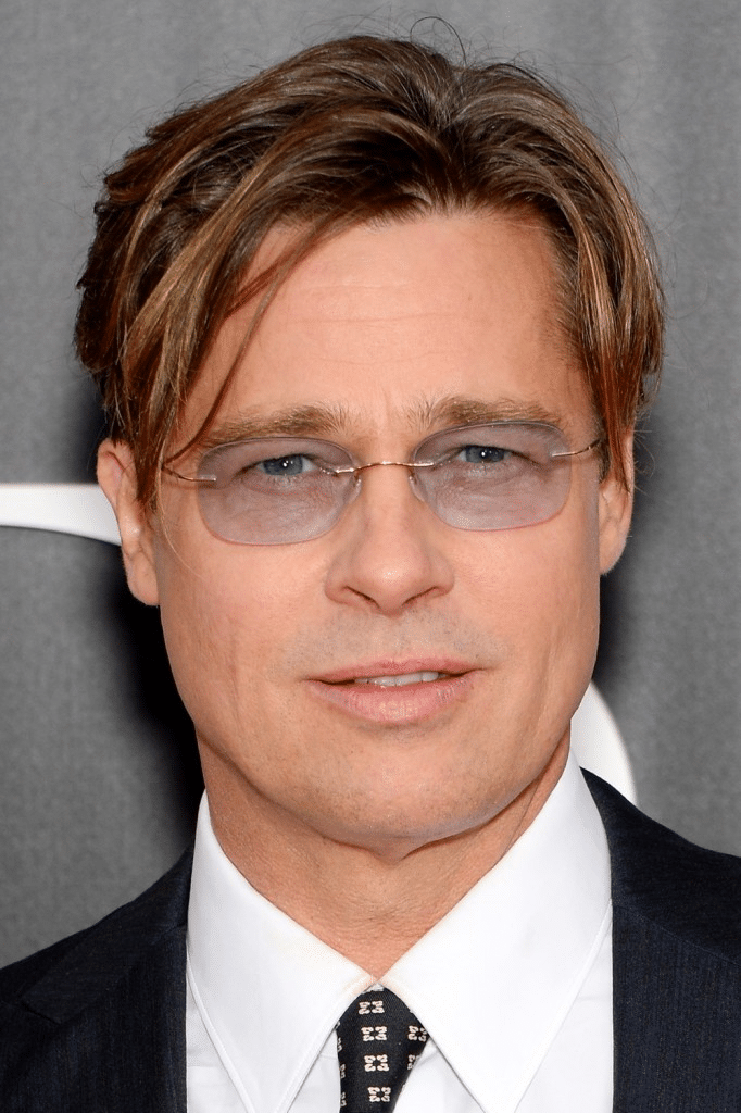 rimless eyeglasses silhouette brad pitt