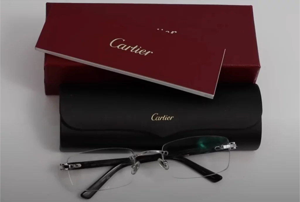 Authentic Cartier eyeglasses with a case and box