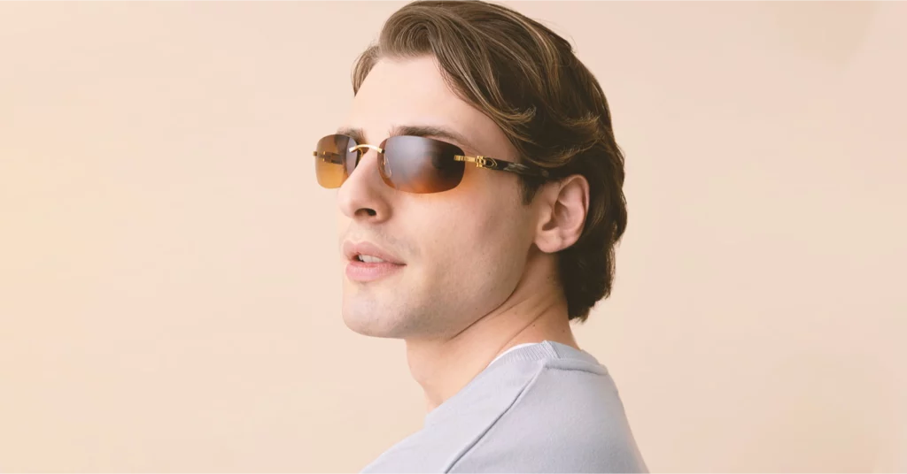 Rimless sunglasses by Cartier