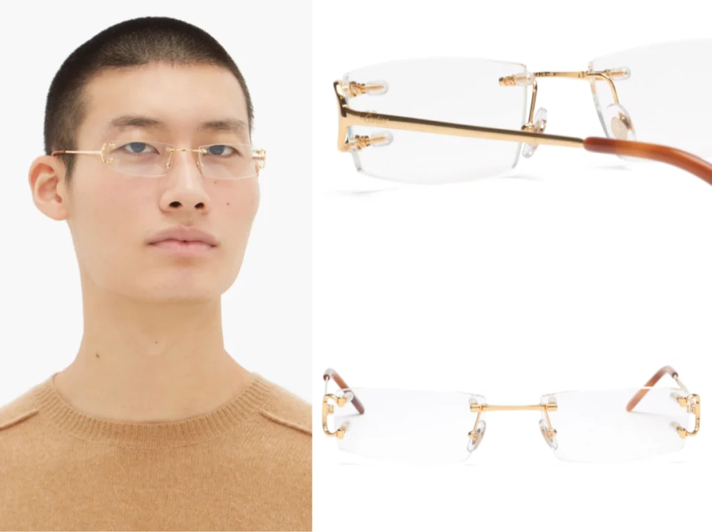 Signature C de Cartier CT0092O rimless frame on model