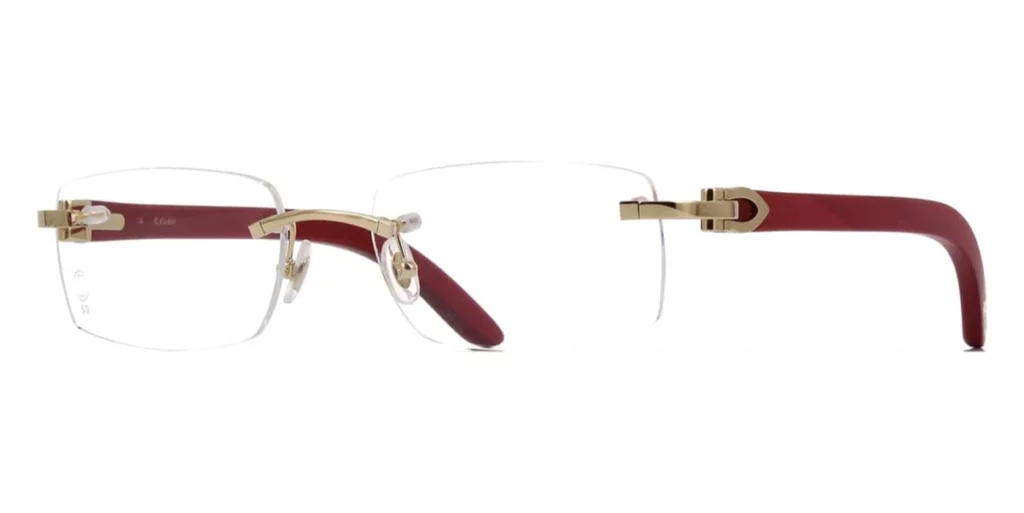 Cartier square rimless eyeglasses