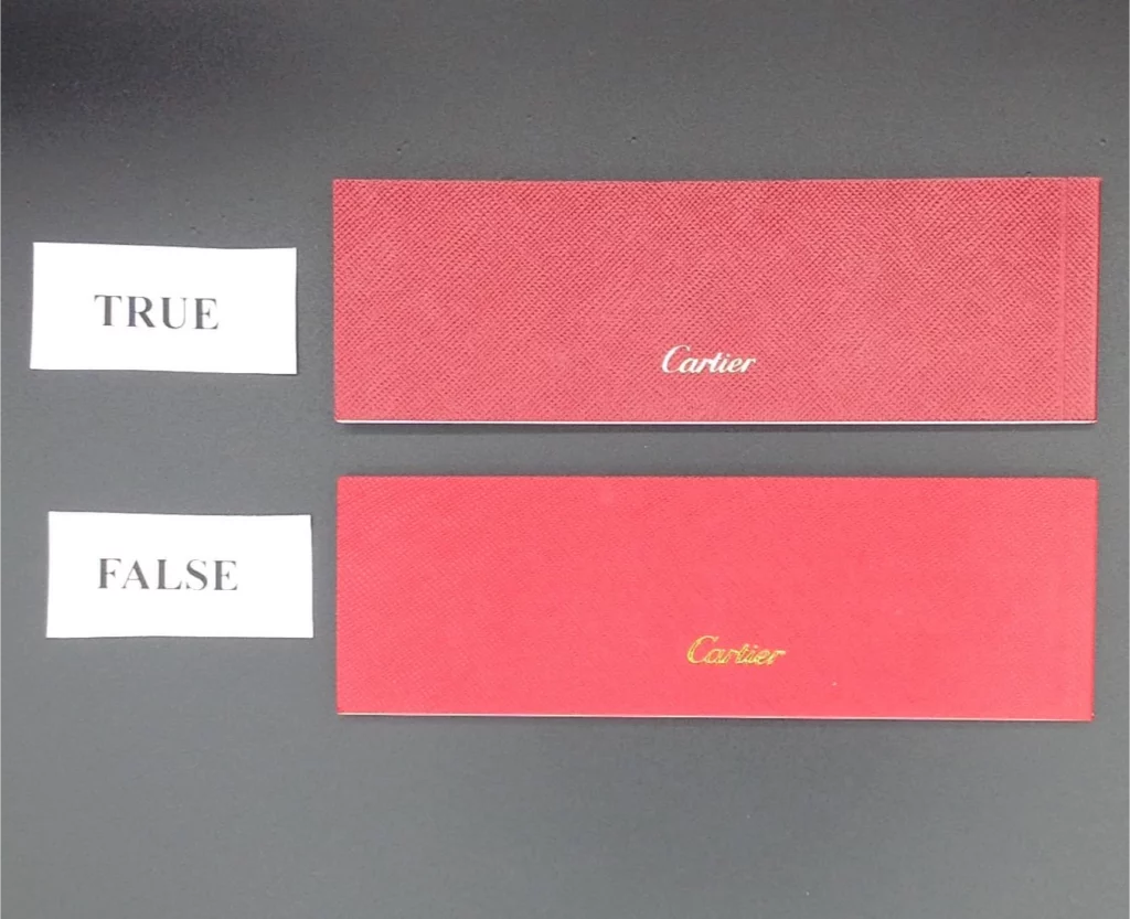 Originality of Cartier warranty certificates