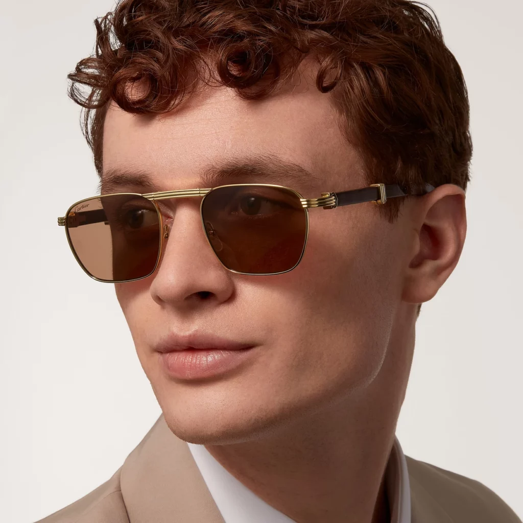 Cartier original wood sunglasses on model