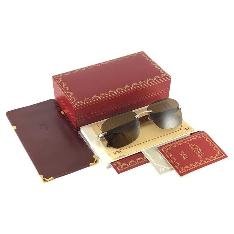 Cartier vintage wood monogram C Decor shades