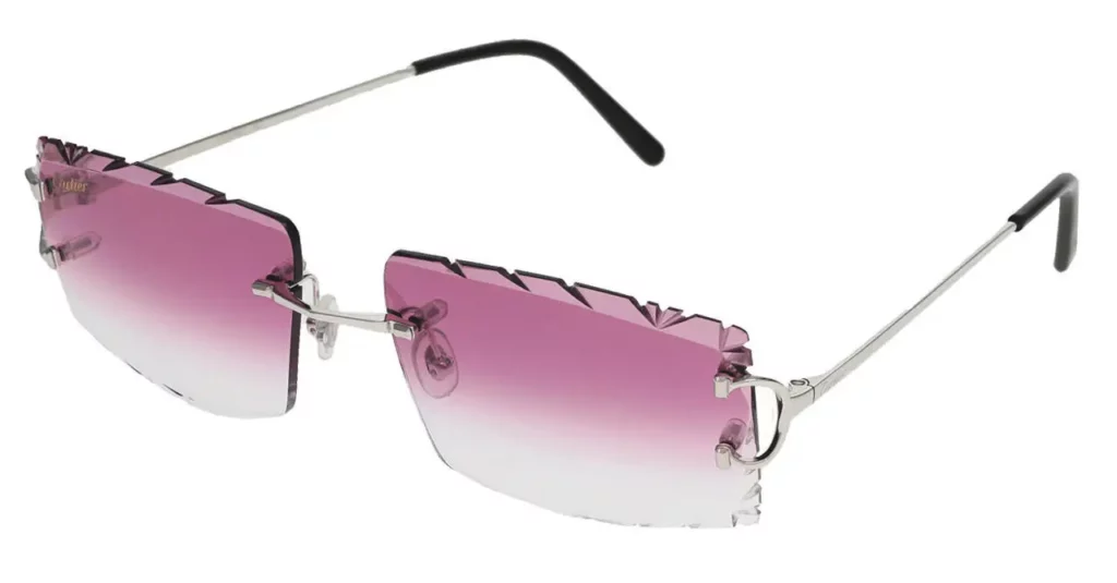 Cartier C Décor custom pink lens unisex sunglasses