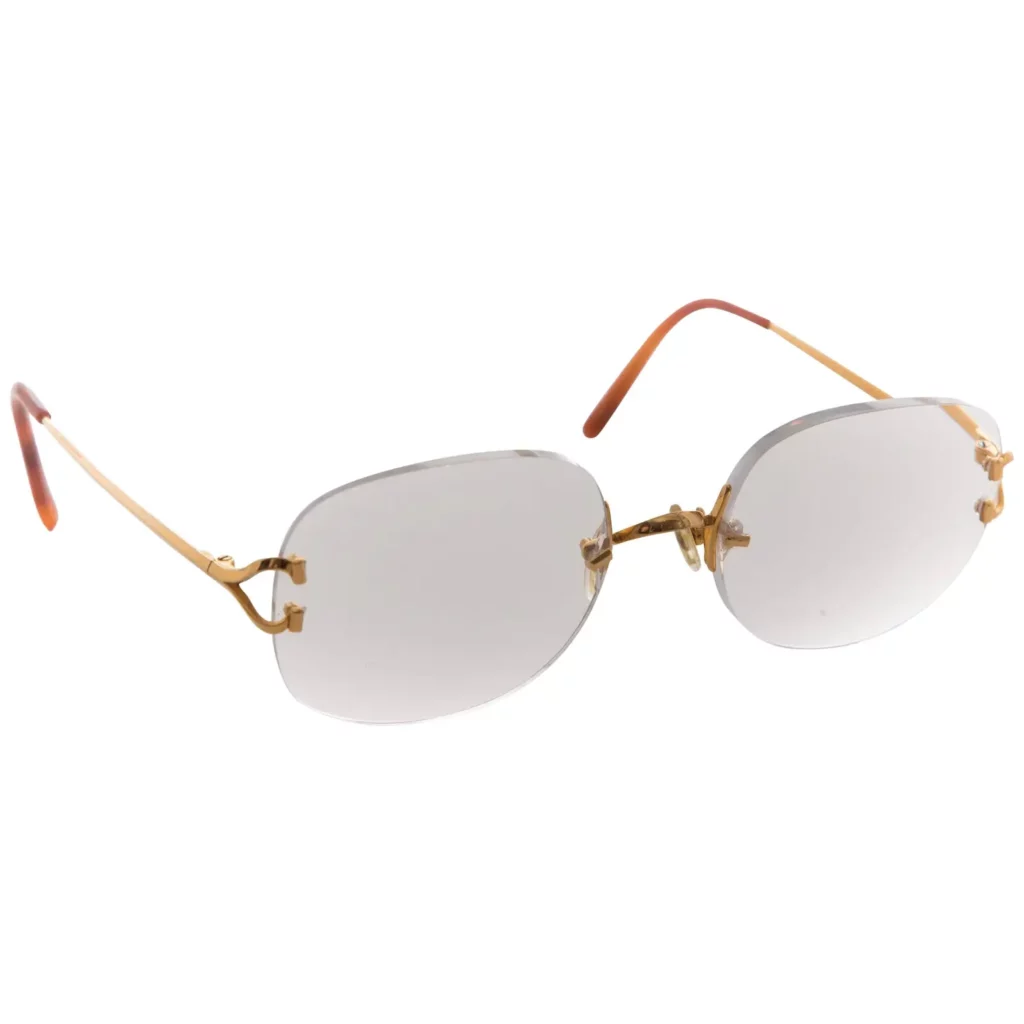 Cartier C Décor gold rimless glasses, 1990s 