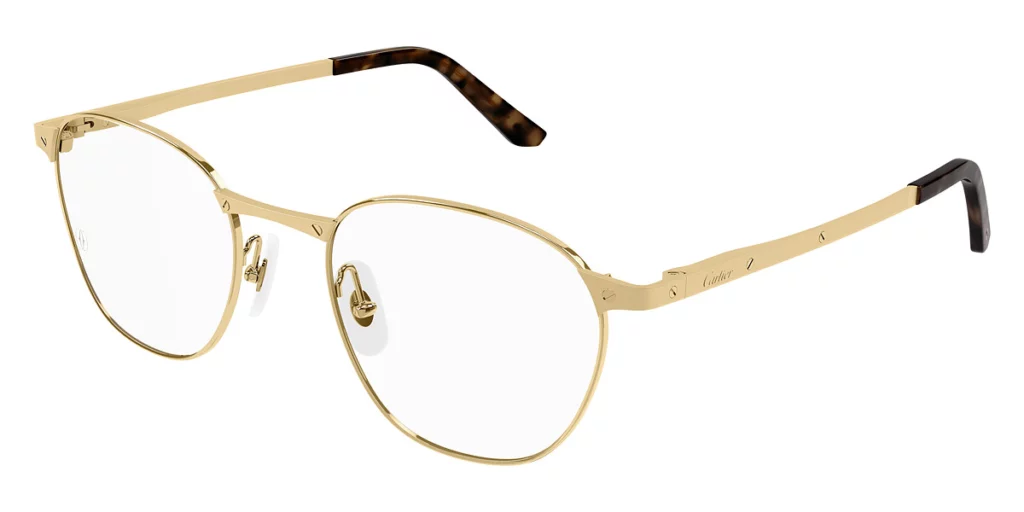 Cartier™ CT0337O 001 52 - Gold Santos De Cartier eyeglasses