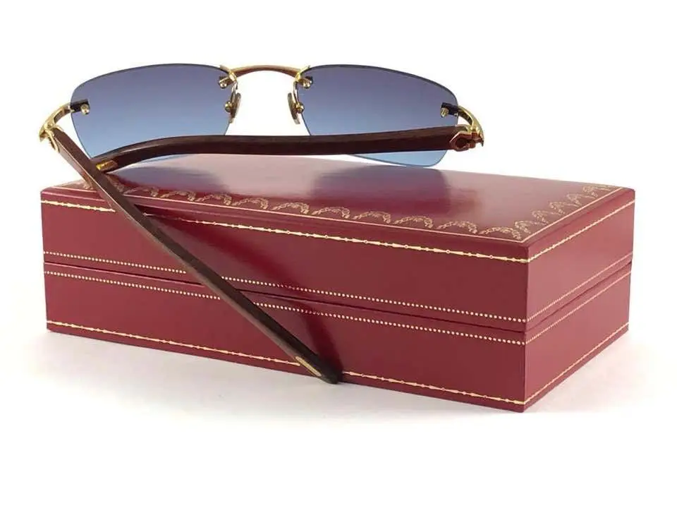 Rimless Cartier C Décor sunglasses box