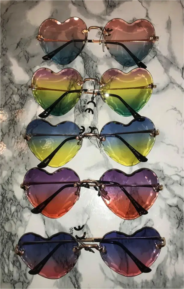 Cartier heart-shaped sunglasses in different colors