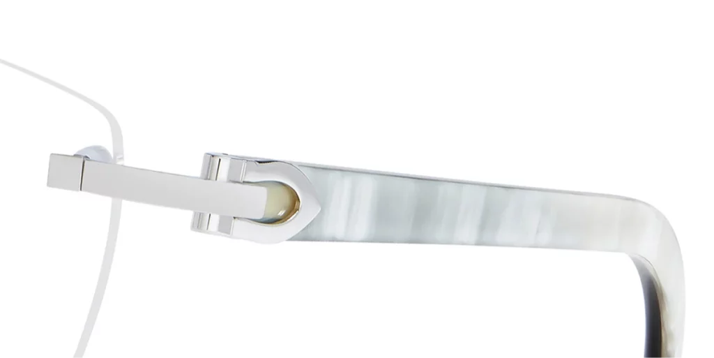 The CT0046O 002 Silver/White Décor C white buffs by Cartier