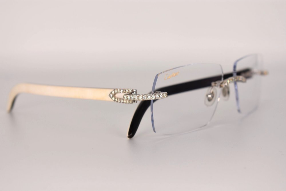 Luxury white buffs with diamonds