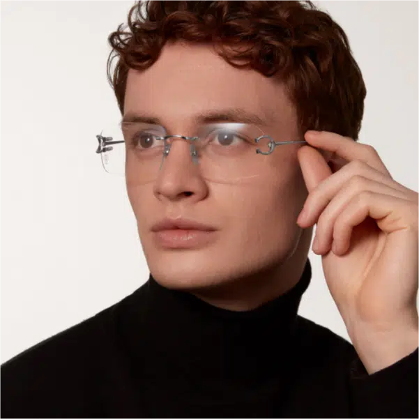 Cartier elegant rimless optical frames for men