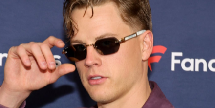 Joe Burrow is wearing white buffs by Cartier