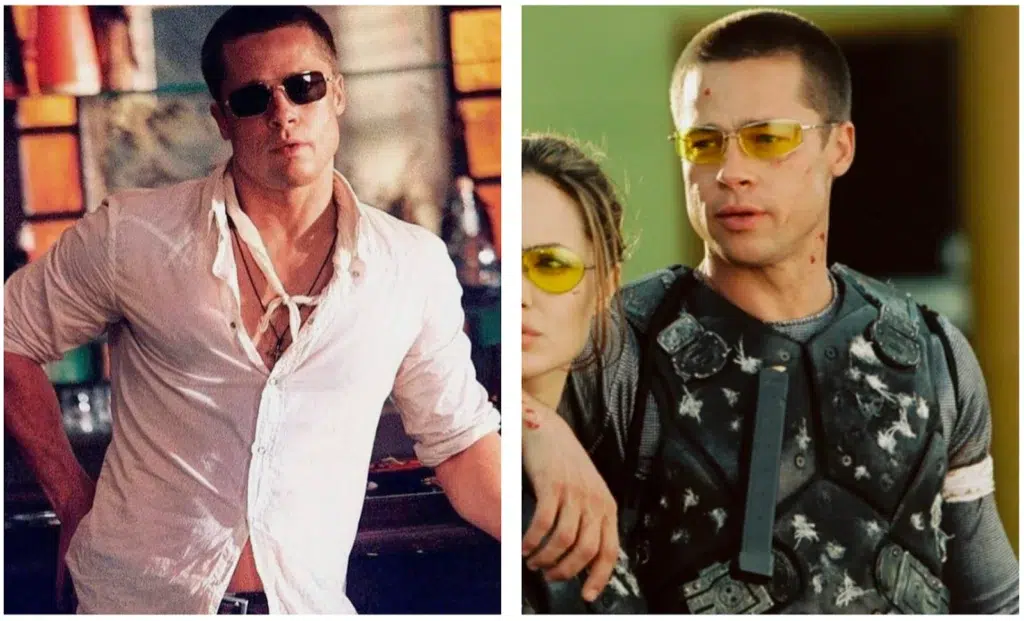 Brad Pitt Oliver Peoples Victory 55 sunglasses in Mr. & Mrs. Smith