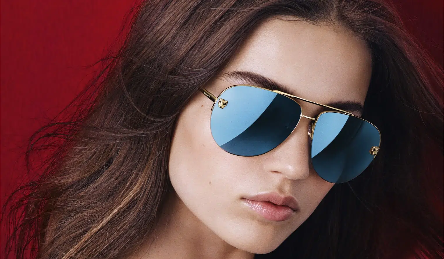 Cartier shades with blue mirrored lenses