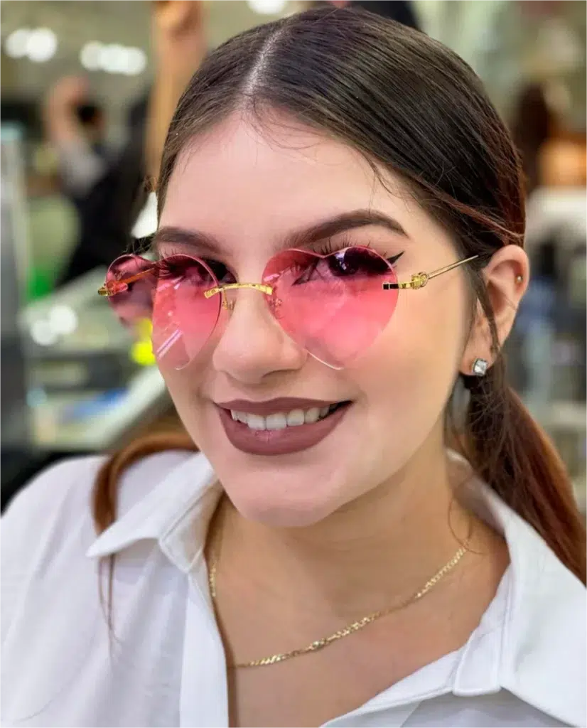 Cartier pink heart-shaped sunglasses