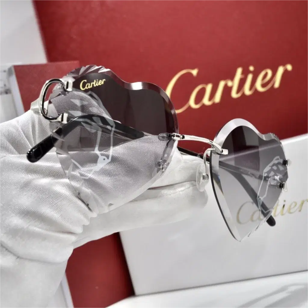 Cartier heart-shaped glasses: a close view