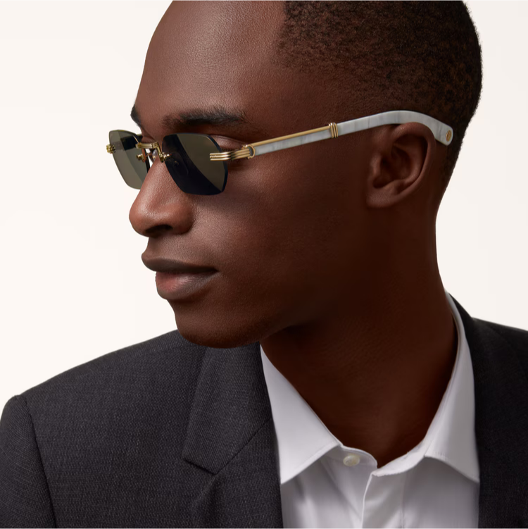 Cartier white buffs for an impressive look