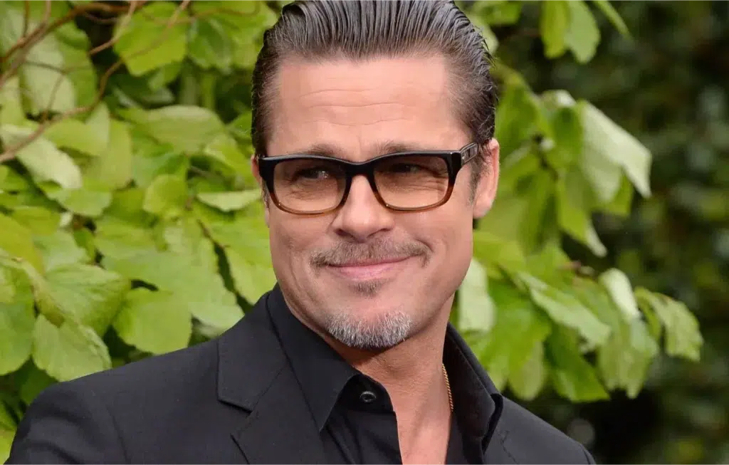 Brad Pitt in Barton Perreira Caine eyeglasses