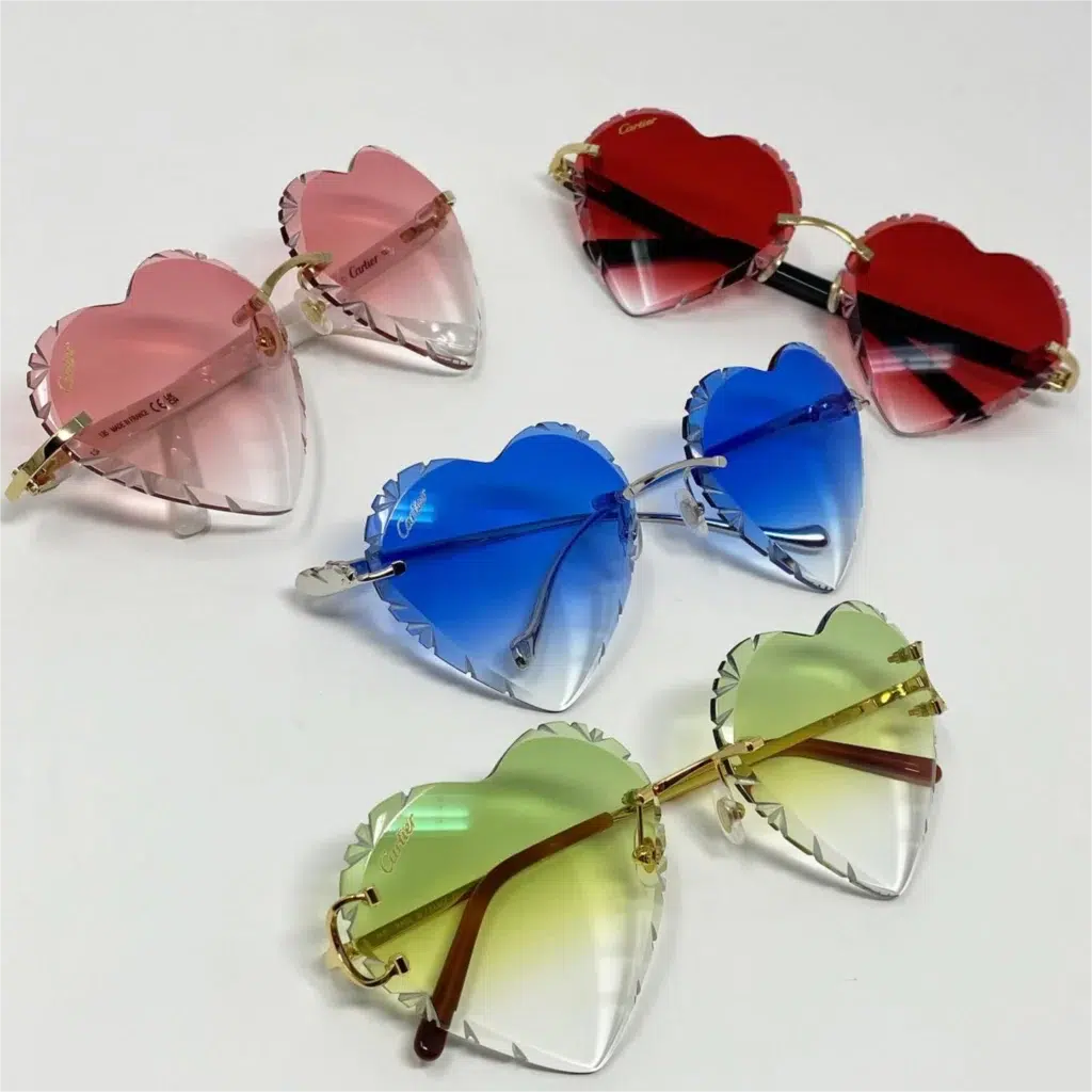 Cartier heart-shaped frames with colorful lenses