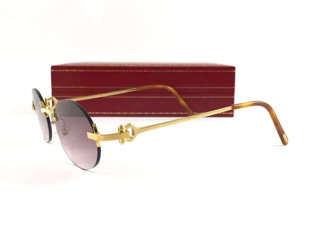 Vintage Cartier rimless sunglasses