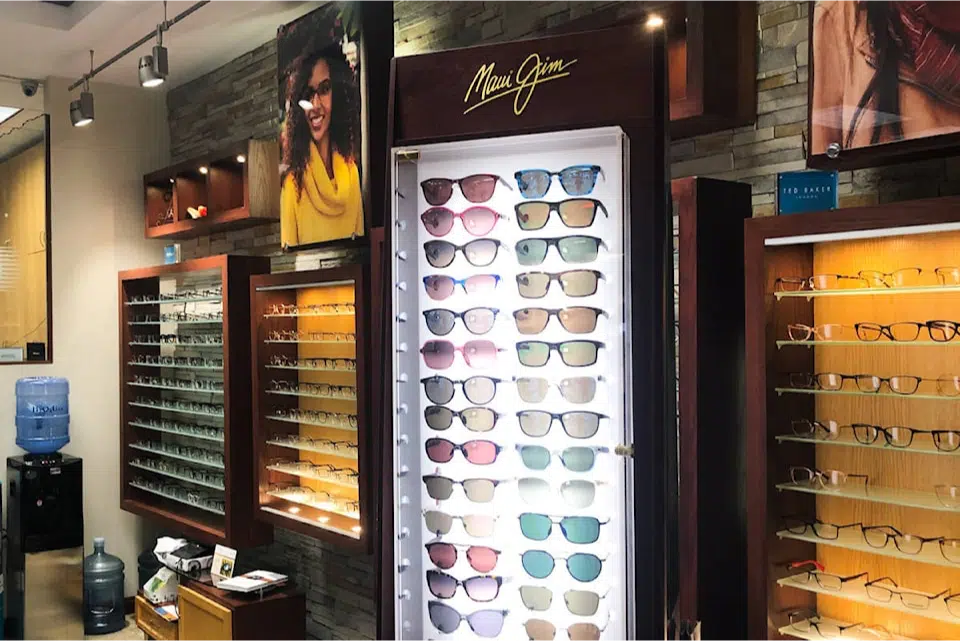 The assortment of Maui Jim frames