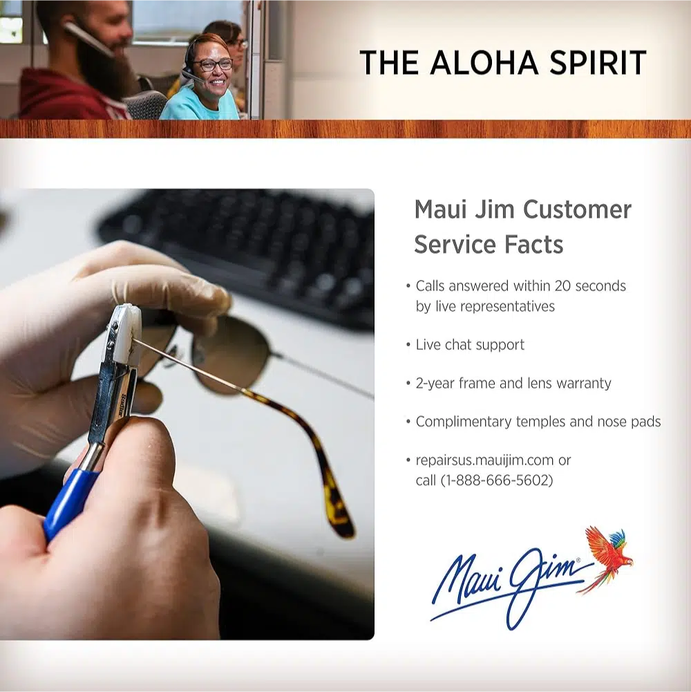 Maui Jim provides fast customer service