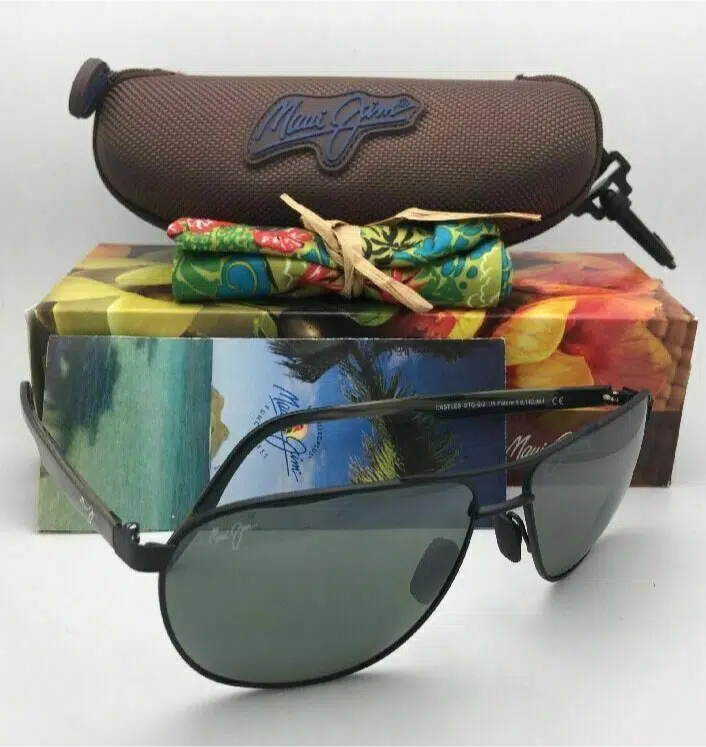 Maui Jim sunglasses with a box and case