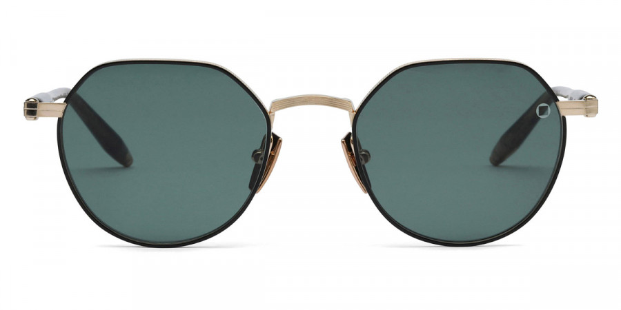 Akoni™ Themis 522A 50 - Brushed 12k Gold/ Black Enamel/Green Tortoise Swirl