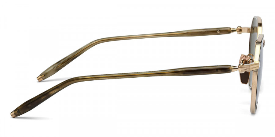 Color: Brushed 12k Gold/ Black Enamel/Green Tortoise Swirl (522A) - Akoni AKOThemis522A50