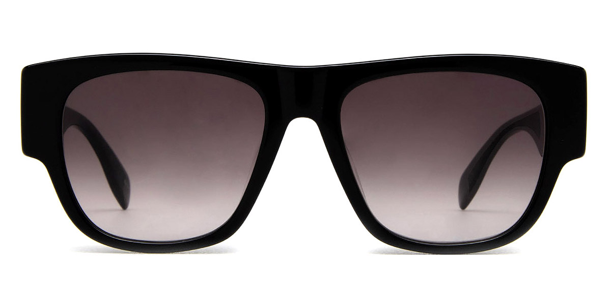 Alexander Mcqueen Men's Wide Rectangle Acetate Sunglasses With Logo In 003m  Gray