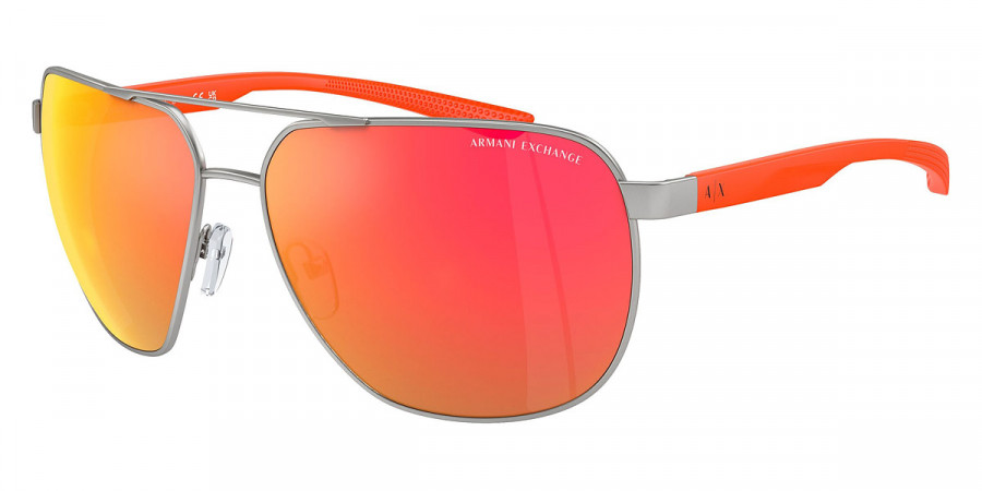 Armani Exchange™ AX2047S 60456Q 63 - Matte Silver/Matte Orange