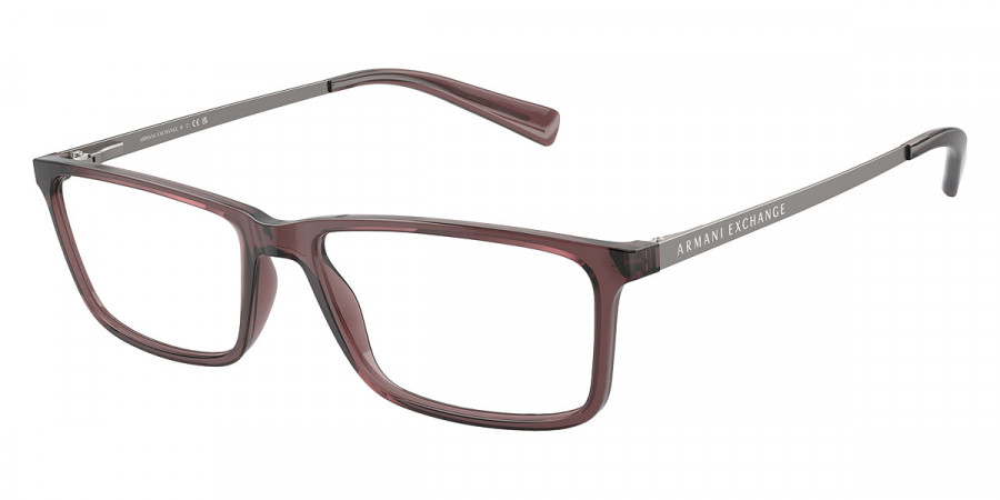 Armani Exchange™ AX3027F 8011 55 - Shiny Transparent Brown/Matte Gunmetal