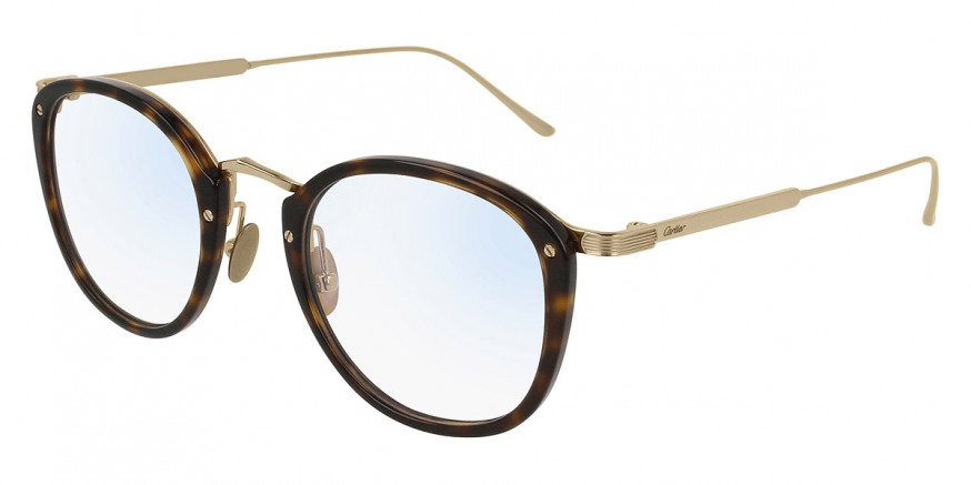 Cartier CT0020O 005 49 Havana Gold Eyeglasses