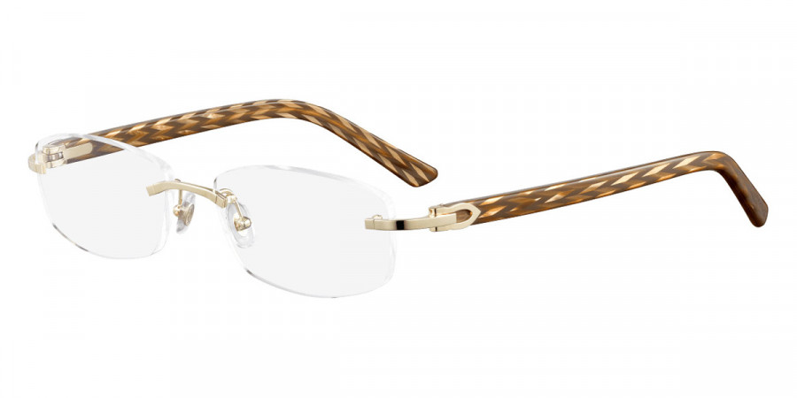 Cartier™ CT0048O 001 53 - Gold/Brown C Décor