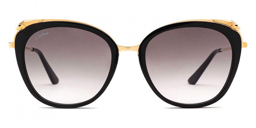 Cartier CT0150S 001 55 Black Gold Sunglasses