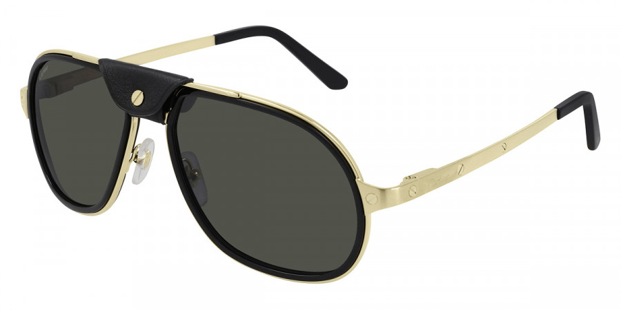 Cartier™ CT0241S 001 57 - Black/Gold Santos De Cartier