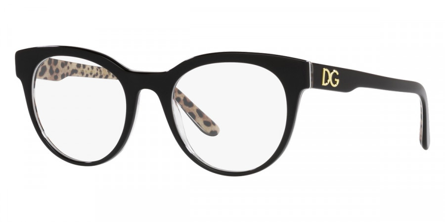 Color: Top Black on Leopard Brown (3299) - Dolce & Gabbana DG3334329952