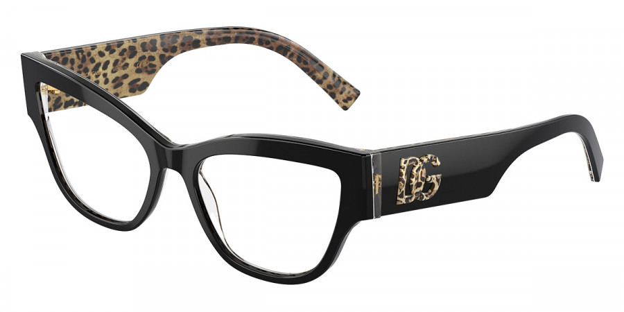 Dolce & Gabbana™ DG3378 3299 55 - Black on Leo Brown